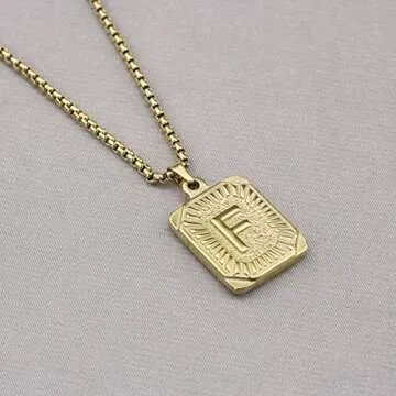 Personalized F Initial Pendant Necklace for Women