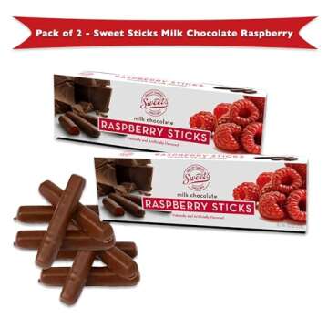 Sweets Raspberry Milk Chocolate Sticks 2 Pack, Chocolate Candy, Chocolate Box, Chocolate Covered Fru...