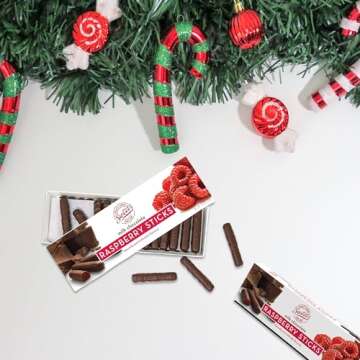 Sweets Raspberry Milk Chocolate Sticks 2 Pack, Chocolate Candy, Chocolate Box, Chocolate Covered Fruit, Box of Chocolates, Chocolate Raspberry Candy, Fruit Sticks, Sweet Sticks