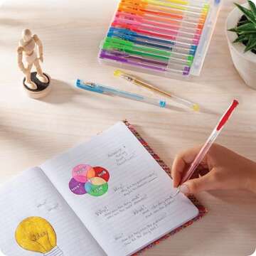 U Brands Metallic Gel Pens, Set of 30, Assorted Point Sizes, Glitter, Pastel, Neon and Classic Assorted Colors