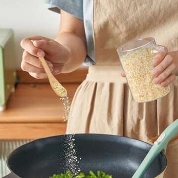 ComSaf 19oz Glass Jars with Lids and Spoons Set of 6, Sugar Coffee Containers Salt Spice Jars, Jars with Spoons for Loose Tea, Candy, Brown Sugar, Nuts, Overnight Oats Containers with Lids