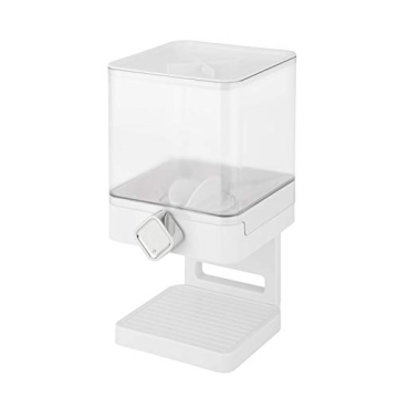Zevro Compact Dry Food Dispenser White Chrome Efficient Storage