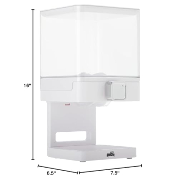 Zevro Compact Dry Food Dispenser White Chrome Efficient Storage