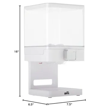 Zevro Compact Dry Food Dispenser White Chrome Efficient Storage