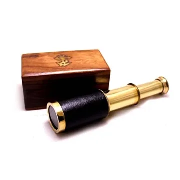 6 Handheld Brass Telescope with Wooden Box - Explore