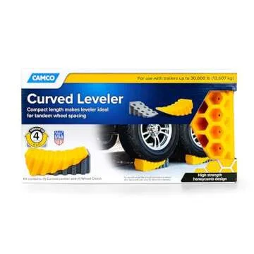 Camco Curved Camper Leveler & Wheel Chock for RVs