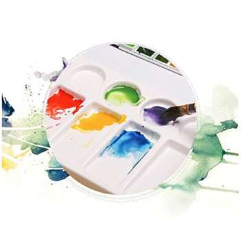 Jucoan 2 Pack 10-Well Ceramic Watercolor Painting Palette, 7-1/2 x 4-1/3-Inch Rectangle Porcelain Ar...