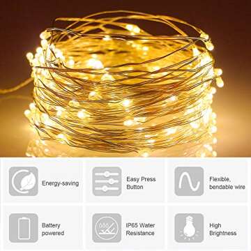 Metaku Fairy Lights Battery Operated 10Ft/3M 30 LED String Lights Twinkle Christmas Lights Indoor De...
