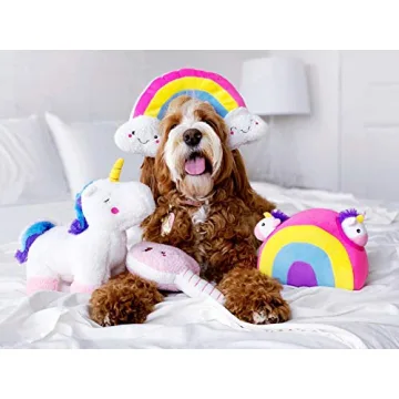 ZippyPaws Squeakie Pattiez Rainbow Squeaky Dog Toy - Plush Fun