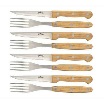 Jim Beam 8-Pc Steak Knives & Forks Set - Stainless Steel