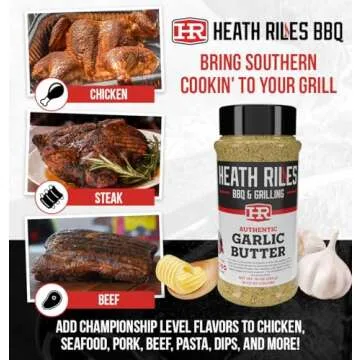 Heath Riles BBQ Rub - Garlic Butter BBQ Seasoning Rub, Champion Pitmaster Recipe, Legendary BBQ Rubs...