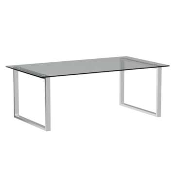 Kings Brand Furniture Modern Chrome Finish with Glass Top Rectangular Cocktail Coffee Table for Living Room
