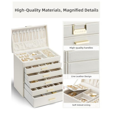 Vlando 6 Layer Jewelry Box - Elegant Organizer for Jewelry Lovers