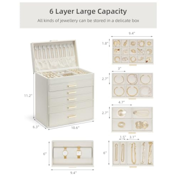 Vlando 6 Layer Jewelry Box - Elegant Organizer for Jewelry Lovers