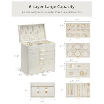 Vlando 6 Layer Jewelry Box - Elegant Organizer for Jewelry Lovers