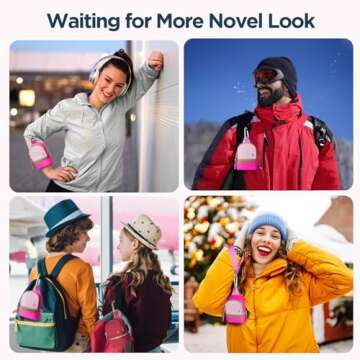 Babysun Mini Backpack Keychain Wristlet Pouch Small Change Coin Purse Cute Zipper Wallet With 3 RFID Card Slots For Women/Men Airpods Cosmetics (Hot Pink)