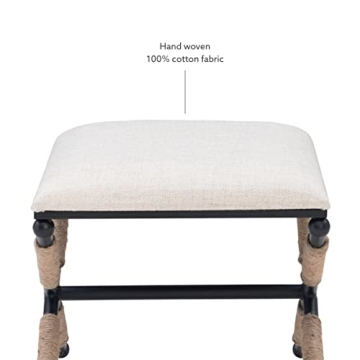 Linon Home Décor Farrow Accent Stool in Black Finish