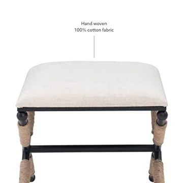 Linon Home Décor Farrow Accent Stool in Black Finish