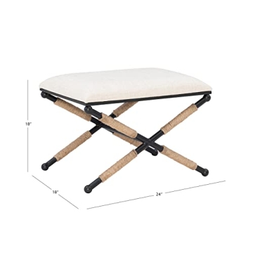 Linon Home Décor Farrow Accent Stool in Black Finish