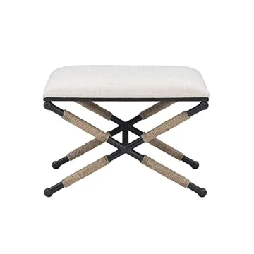 Linon Home Décor Farrow Accent Stool in Black Finish