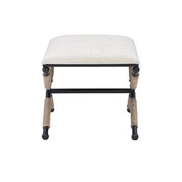 Linon Home Décor Farrow Accent Stool in Black Finish
