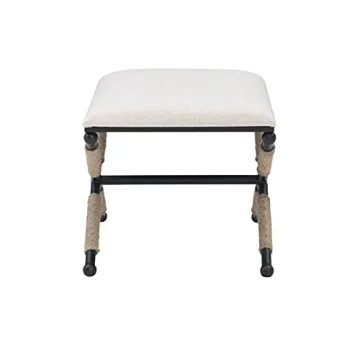 Linon Home Décor Farrow Accent Stool in Black Finish