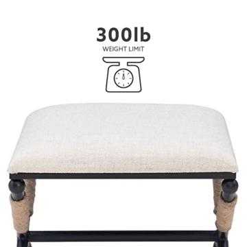 Linon Home Décor Farrow Accent Stool in Black Finish