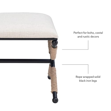 Linon Home Décor Farrow Accent Stool in Black Finish