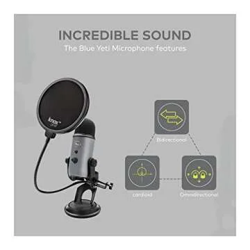 BLUE Yeti Slate USB Microphone Bundle with Headphones and Filter