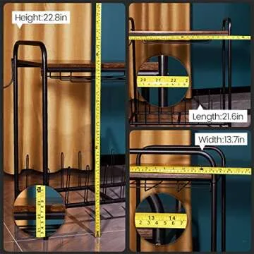 MAWEW Record Player Stand, Vintage, Wooden, Table, Black, Large 5-ply, Corrosion Resistant, 22x26x14 inches, 100 lbs Load Capacity