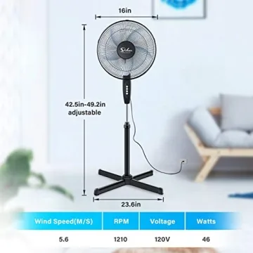 Simple Deluxe Adjustable Speed Pedestal Fan for All Rooms