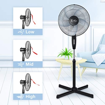 Simple Deluxe Adjustable Speed Pedestal Fan for All Rooms
