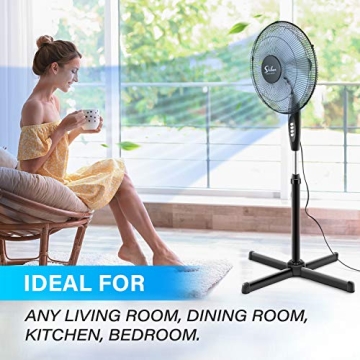 Simple Deluxe Adjustable Speed Pedestal Fan for All Rooms