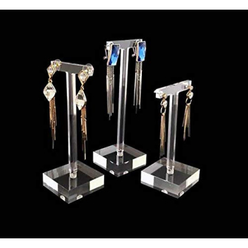 Clear Acrylic Jewelry Display Stands for Earrings 3PC Set