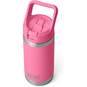 YETI Rambler Jr. 12 oz Kids Bottle, with Straw Cap, Harbor Pink