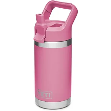 YETI Rambler Jr. 12 oz Kids Bottle, with Straw Cap, Harbor Pink