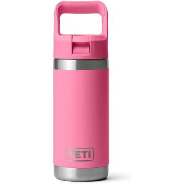 YETI Rambler Jr. 12 oz Kids Bottle, with Straw Cap, Harbor Pink