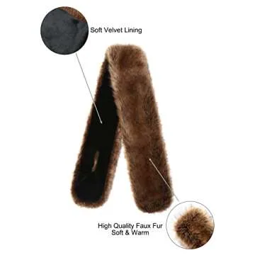 LA CARRIE Women's Faux Fur Collar Scarf Wrap Shawl Cold Winter Warmer(Racoon,XL)