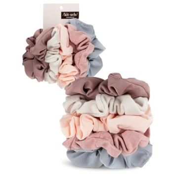 Kitsch Matte Scrunchies – Soft, Cute Hair Ties Set 5pc Set
