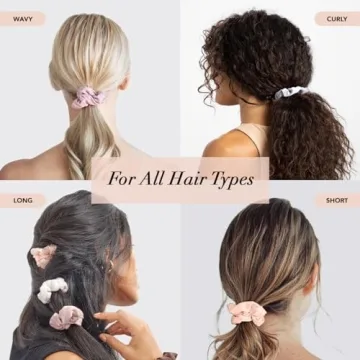 Kitsch Matte Scrunchies – Soft, Cute Hair Ties Set 5pc Set