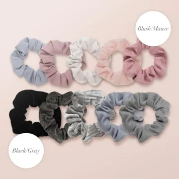 Kitsch Matte Scrunchies – Soft, Cute Hair Ties Set 5pc Set
