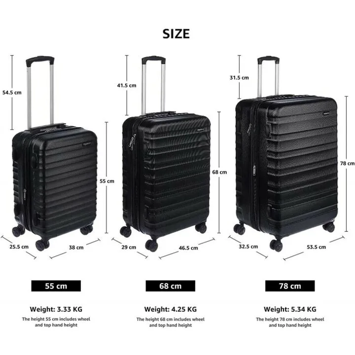 Amazon Basics 21-Inch Spinner Luggage in Black