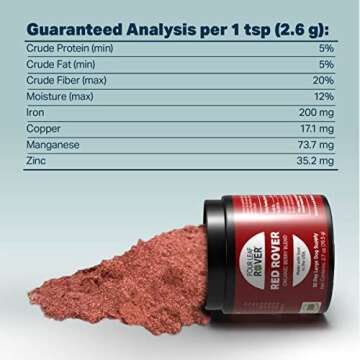 Four Leaf Rover Red Rover - Dog Urinary Tract Supplement - with Dog Vitamins from Organic Berries and Apple - Good Source of Polyphenols and Antioxidants - 30 Large Dog Servings