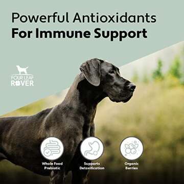 Four Leaf Rover Red Rover - Dog Urinary Tract Supplement - with Dog Vitamins from Organic Berries and Apple - Good Source of Polyphenols and Antioxidants - 30 Large Dog Servings