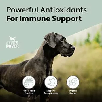 Four Leaf Rover Red Rover - Dog Urinary Tract Supplement - with Dog Vitamins from Organic Berries and Apple - Good Source of Polyphenols and Antioxidants - 30 Large Dog Servings