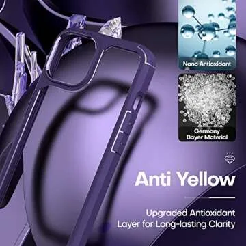 TAURI 3 in 1 for iPhone 13 Case Dark Purple, [Military-Grade Drop Protection] Slim Shockproof Phone Lanyard Case 6.1 inch