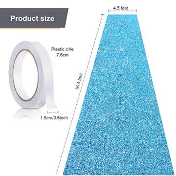 Tatuo Carpet Runner Runway Rug 55 GSM Thickness with Carpet Tape for Prom Wedding Party Outdoor Indoor Hallway Rug(2.46 x 30 Feet,Glitter Blue)