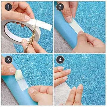 Tatuo Carpet Runner Runway Rug 55 GSM Thickness with Carpet Tape for Prom Wedding Party Outdoor Indoor Hallway Rug(2.46 x 30 Feet,Glitter Blue)