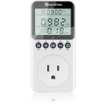 KETOTEK Watt Meter Power Meter - Energy Monitor with LCD Display and Overload Protection