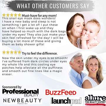 Collagen Snail Under Eye Mask - Cooling Eye Gel Treatment Mask Under Eye Patches for Dark Circles Puffiness Bags Fine Lines Anti-Wrinkle Anti-Aging Pads by SkinQin (15 Pairs)